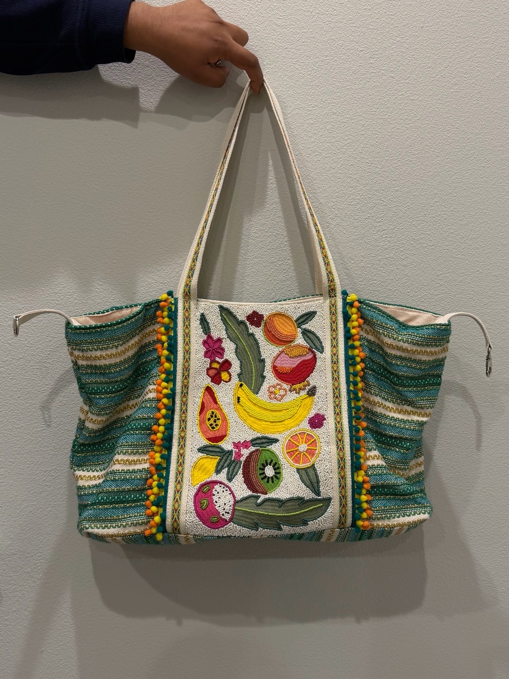 Beaded Tropical Fruit Tote Bag Boho Beach
Vacation Market Bag